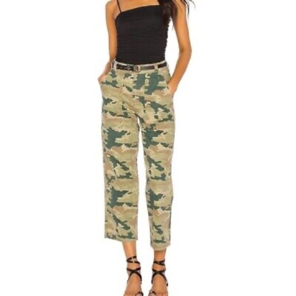 Free People Remy Jeans Camo High Rise Wide Leg 26